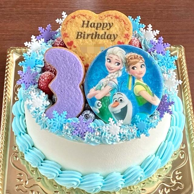 【アナと雪の女王ケーキ】アナとエルサとオラフのケーキ♡