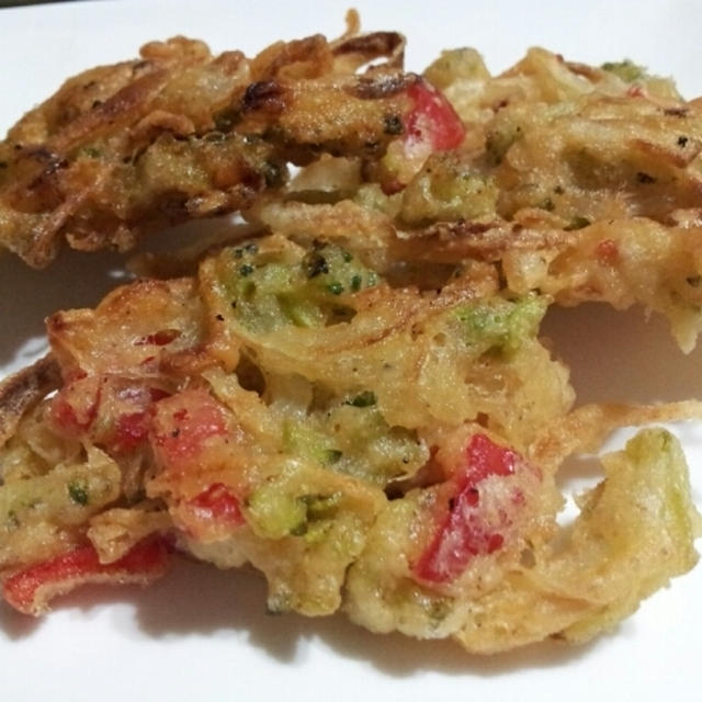 ゴーヤと玉ねぎとパプリカのかきあげ