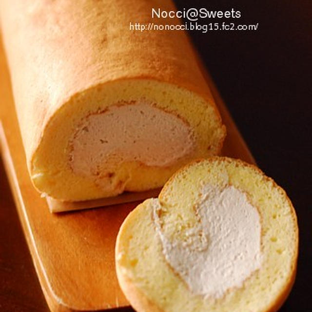 ロールケーキと朝ごぱん