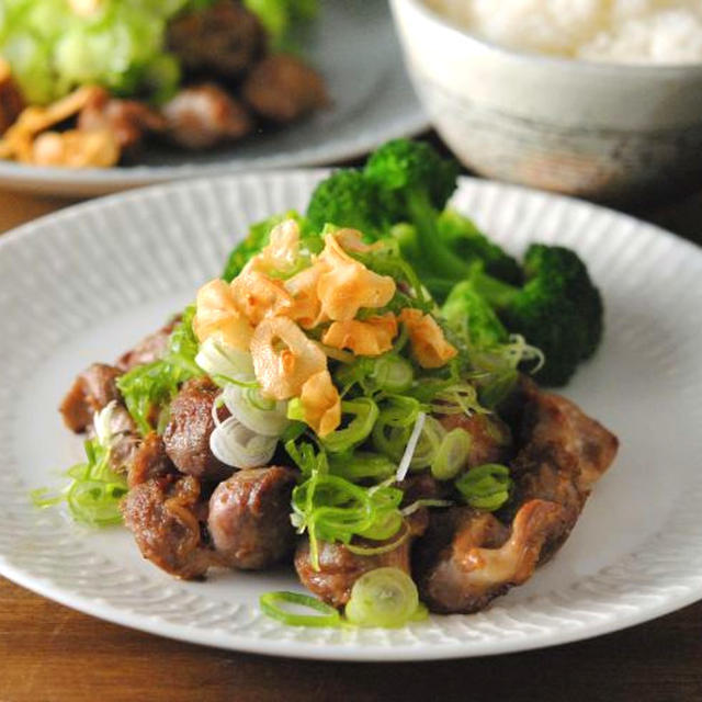 コスパ良し☆砂肝のニンニク風味な塩焼き