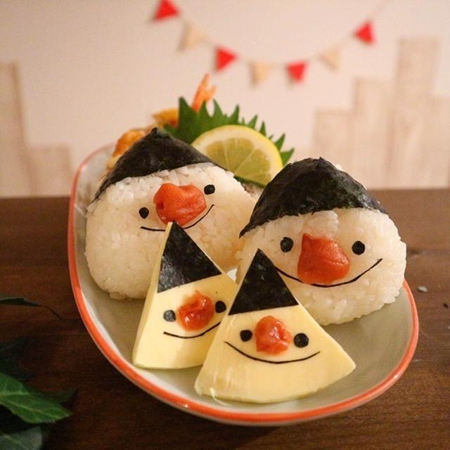 三角チーズ＊デコ 顔むすび