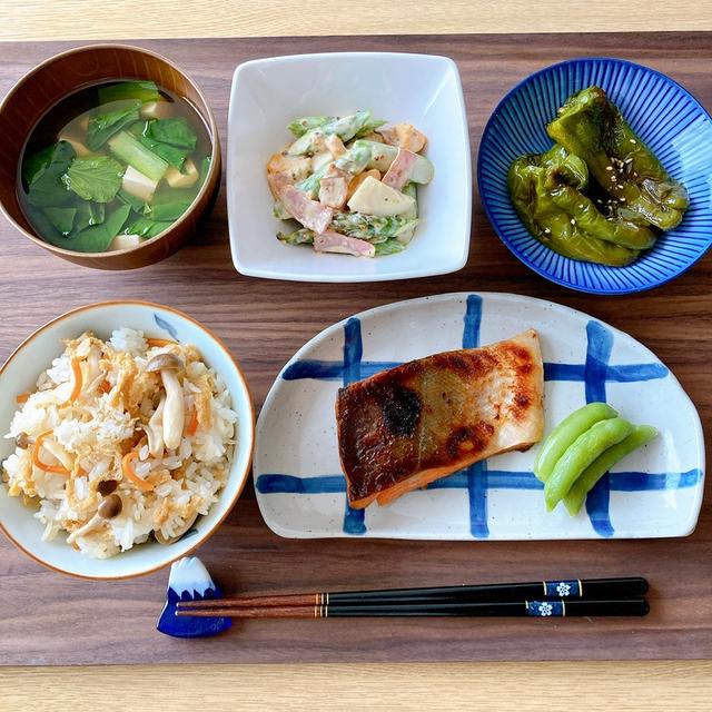 鮭の西京焼き献立♡野菜たっぷり我が家の和食#一汁三菜