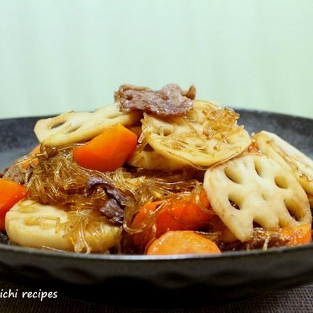 シャキシャキ「蓮根と春雨のきんぴら炒め」＆「一昨日の晩ご飯は・・・・」