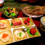 お昼はごま蕎麦御膳！3人家族食費1万9千円台のごはん。