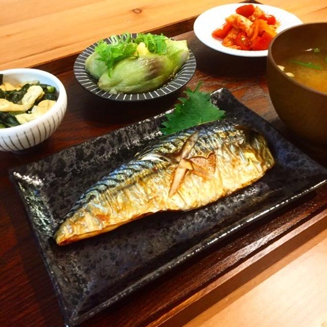 ★晩御飯★やる気なさすぎ晩御飯は焼き塩鯖！
