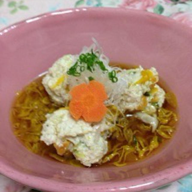 鶏団子の醤油あんかけ