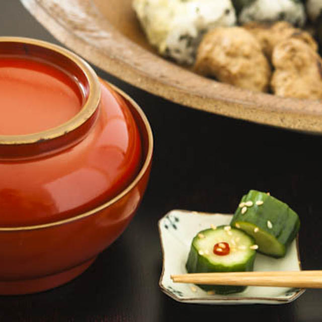 小さなおもてなし一汁一菜 ７　秋なすの煮物と鶏丸