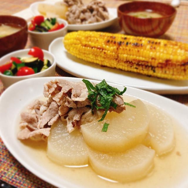 大根と豚肉のたいたんで夕ご飯