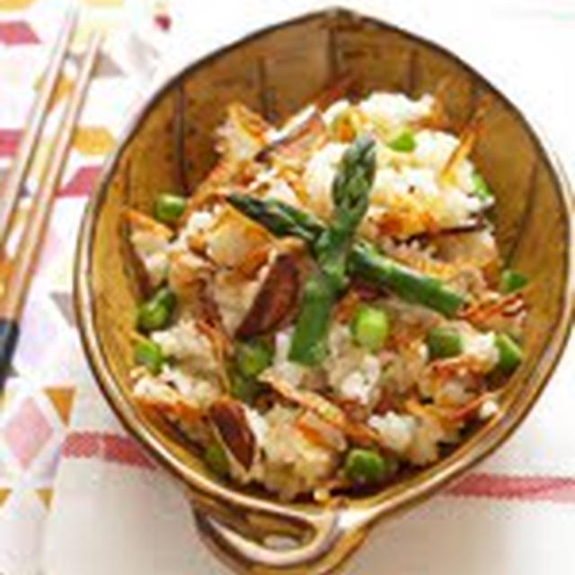 桜海老とアスパラガスのアーリオオーリオぺペロン炒飯