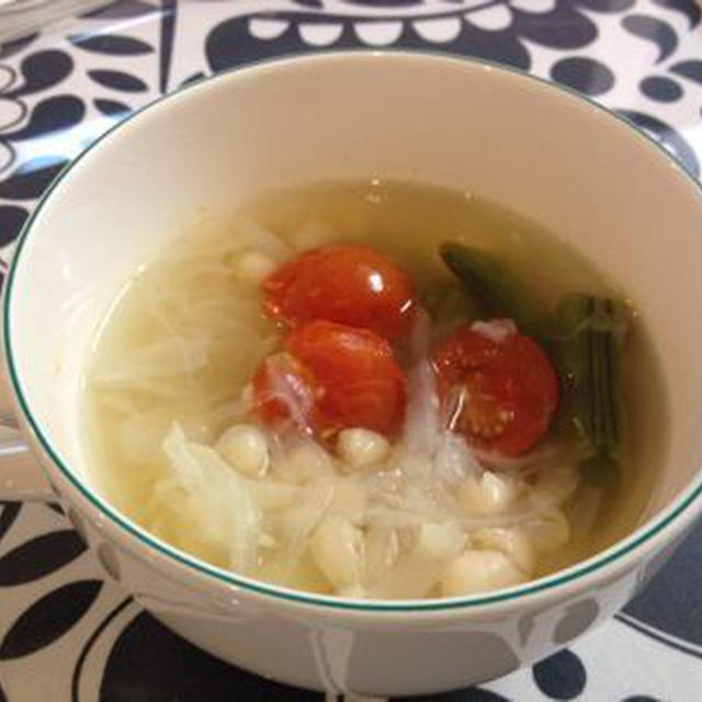 白いんげん豆とトマトのスープ