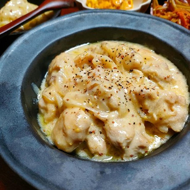 鶏肉のマスタード煮込み