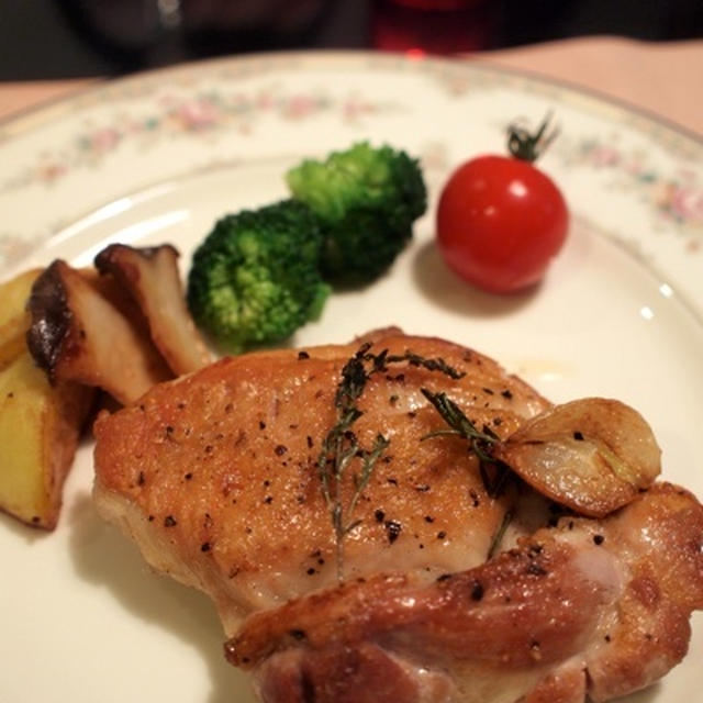 鶏肉のパリパリハーブ焼き＆かぶのホワイトスープ