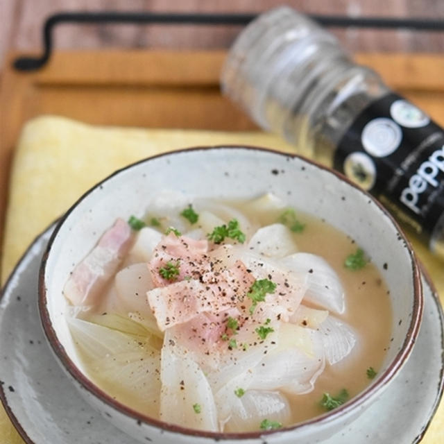 作り置き可能♪甘くてとろとろ！新たまねぎとベーコンの蒸し煮