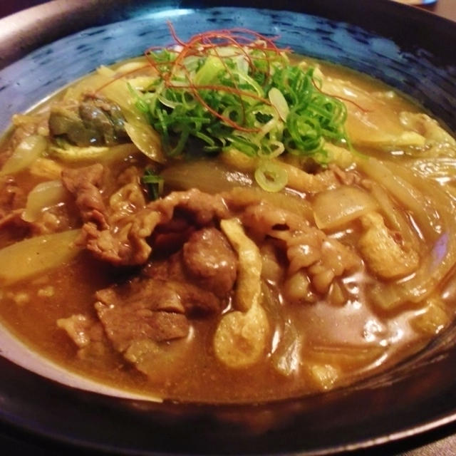 遅くなった日のお蕎麦屋さん風カレーうどん《《《《♪♪