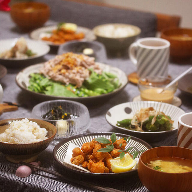 【献立】軟骨唐揚げと冷しゃぶサラダなど。～俺のハイボール～