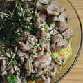 ネギと豚肉たっぷりパスタ