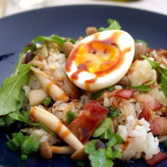 Butter Fried Rice with Mushroom and Baconきのことベーコンのバターピラフ