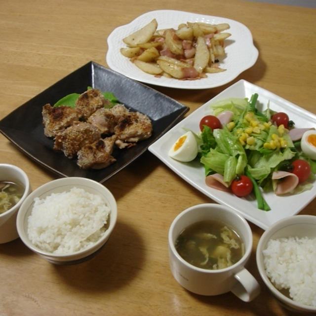 昨夜は鶏のパン粉焼き
