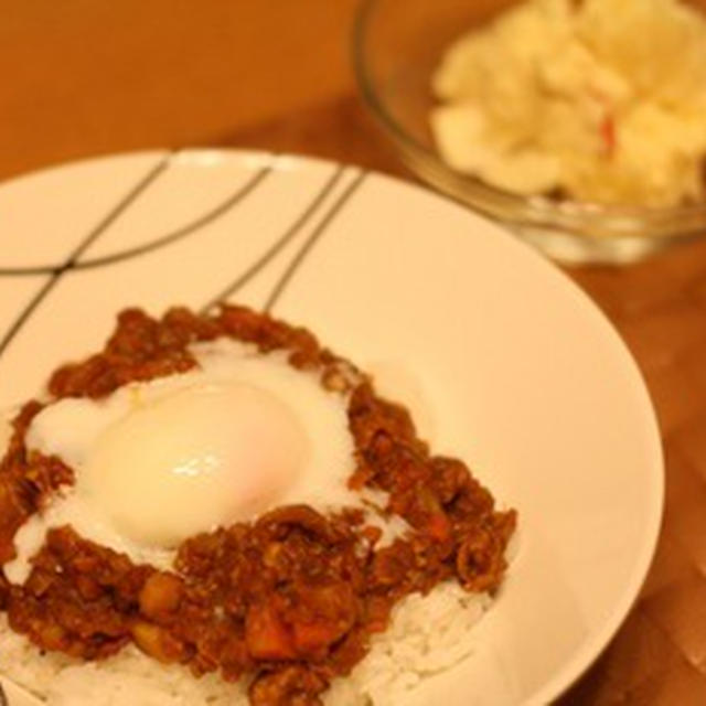 【　鶏ひき肉入りキーマカレー　】