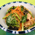 小松菜タップリ！豚肉と春雨のピリ辛炒め煮レシピ