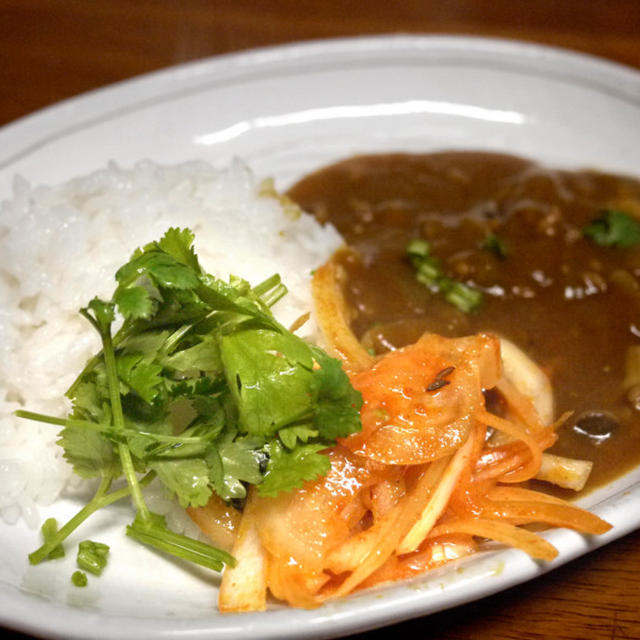 [漬物]　アチャールとパクチーで家のカレーをパワーUP