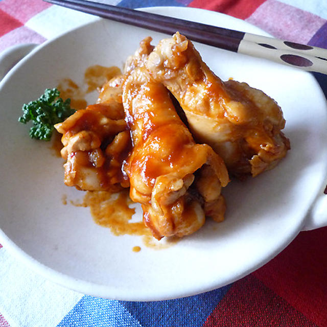 1行レシピ！焼肉のタレde手羽元の煮込み風♪