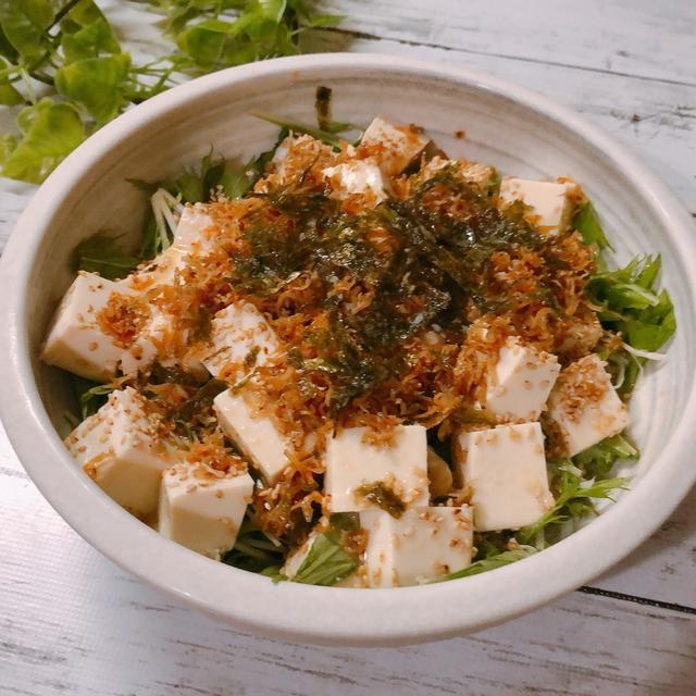 カリカリじゃこと豆腐の塩ダレドレッシング　学童を休むことにしました