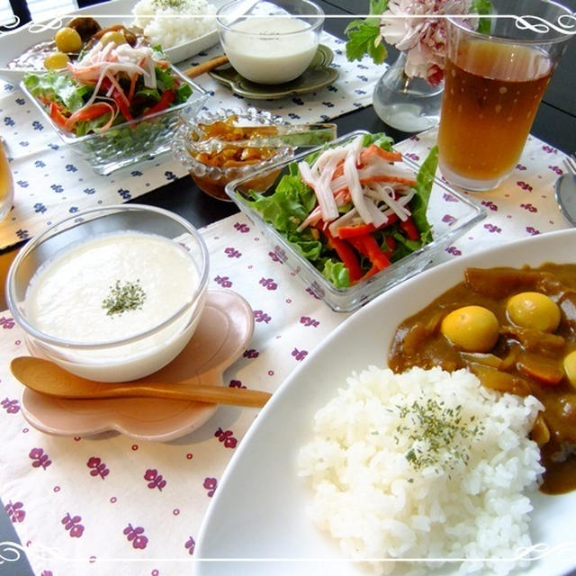 朝カレー。　と　我が家の牛スジの下処理法。