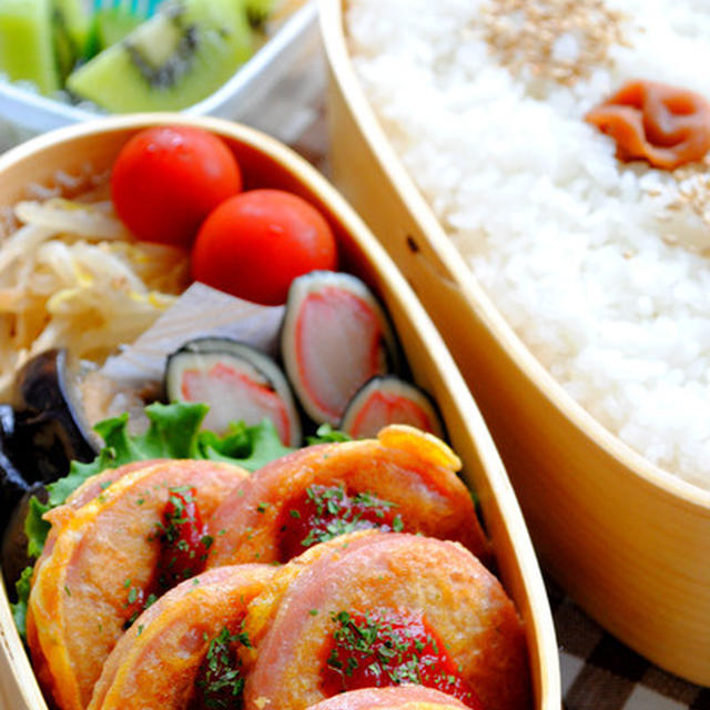 ソーセージピカタのお弁当（息子弁）