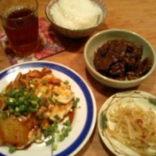 豚キムチと豆腐