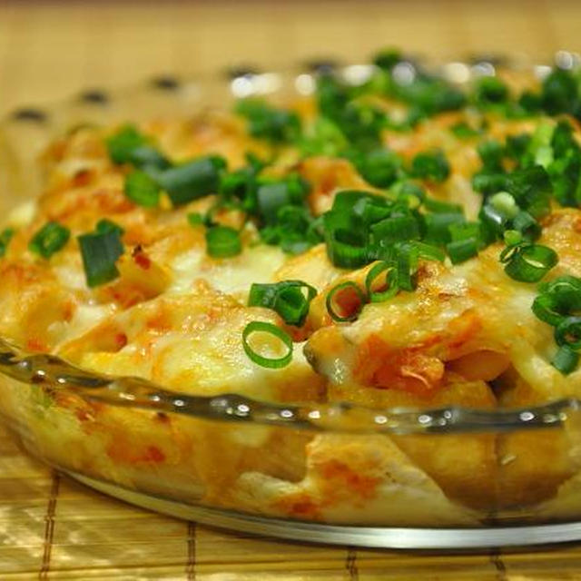 時短で簡単♪　キムチと豆腐の蒸し焼き