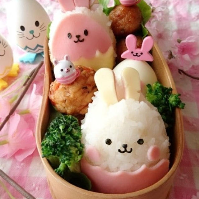 イースターエッグおにぎり弁当〖デコ弁〗 #平日お昼ご飯はお弁当or外食