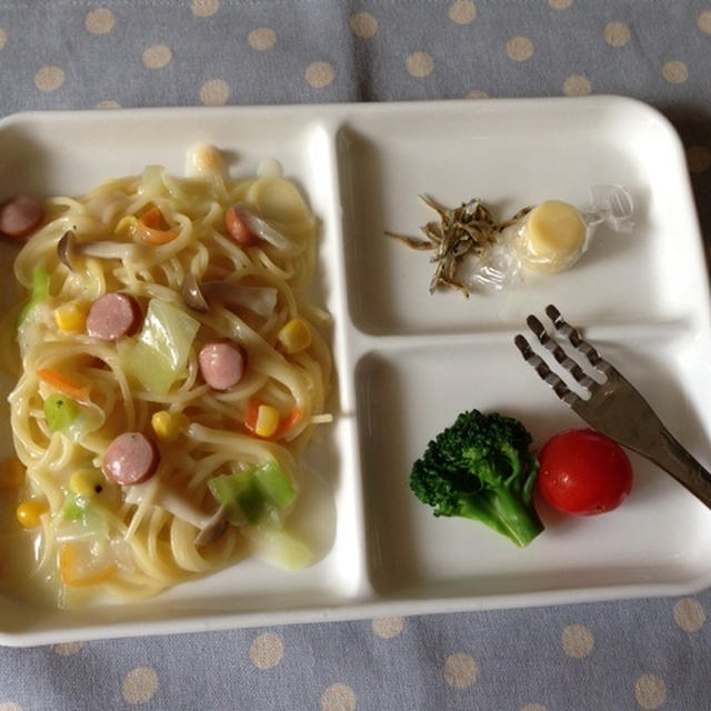 2歳こども手抜きランチ カップスープの素ｄｅクリームパスタ By Machiさん レシピブログ 料理ブログのレシピ満載