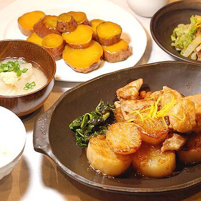 ４４０円＊鶏と大根の生姜焼き定食