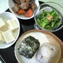 わかめおむすびと和風おかず３種