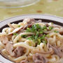 きのこ蒸しうどん。（後片付けも楽ちんに）