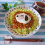 デコ＊冷やしうどん スヌーピーの温玉のせ