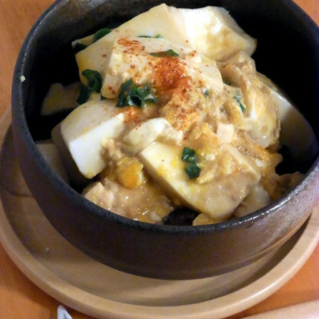 ルクエで、豆腐のたまごとじ
