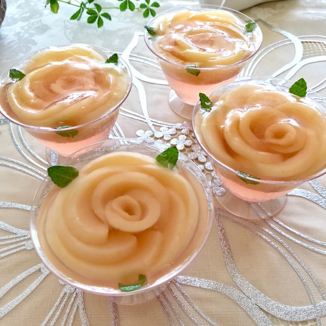 桃のコンポートゼリー♡