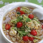 ｲﾝｽﾀﾝﾄdeﾄﾏﾄとﾚﾀｽたっぷりﾗｰﾒﾝ　☆　あの１本桜・・・♪
