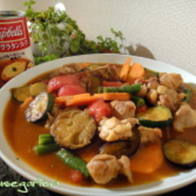 ☆無水！スープ缶でチキンと野菜の炒め物