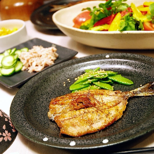 アジのガーリック照り焼き