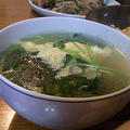 簡単レシピで晩御飯-豆腐とモロヘイヤの冷たいスープ