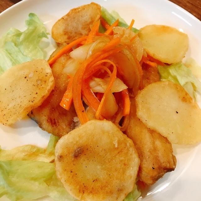 ニジマスの南蛮漬け。ほうれん草を茹でる。カラダのこと。