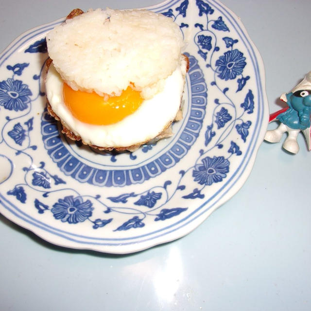 RICE BURGER with Shabu shabu(pork) and fried egg