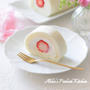 【おもてなし】純白♡ストロベリーのホワイトロールケーキ　お祝いやパーティーにピッタリ！