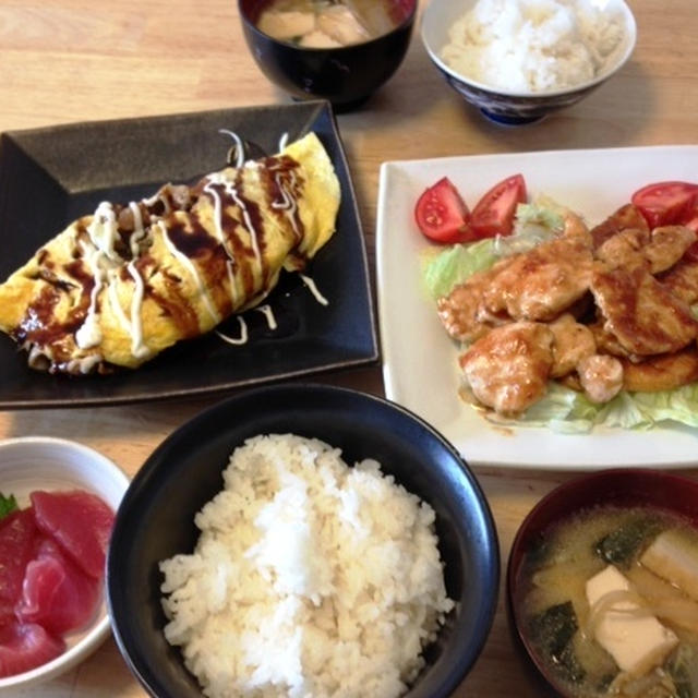 今日のお昼は鶏胸肉の照りマヨなど～と懇談・・・