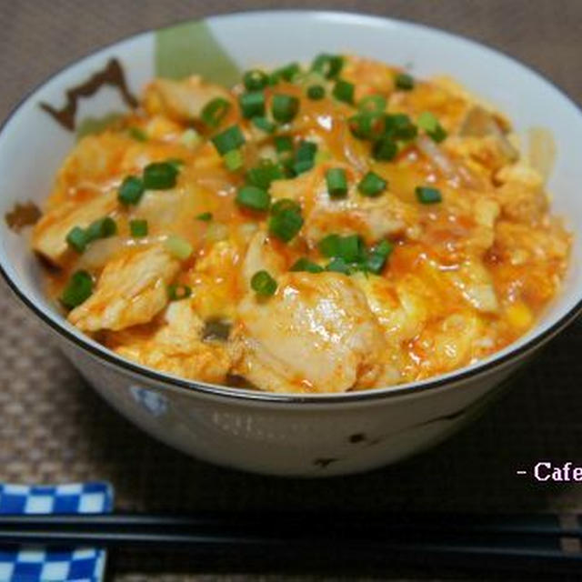 「１日分の野菜」ジュースを使って☆親子丼