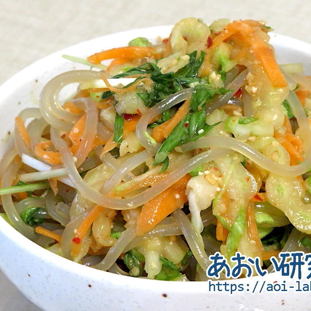 料理日記 / 白菜と水菜の辛味噌春雨サラダ