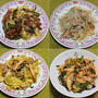 豚肉と野菜の炒めもの4連発：野菜食日記[856]-[859]